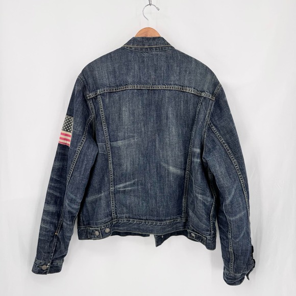 Ralph Lauren Blue Denim Jacket with Red Patch - Picture 7 of 14